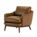 Fauteuil 82 x 86 x 88 cm en similicuir marron style contemporain