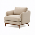 Fauteuil 85 x 82 x 86 cm en tissu beige avec pieds en bois - salon contemporain
