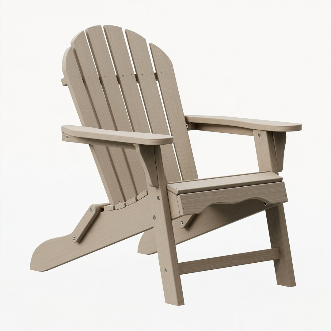 Fauteuil de jardin Adirondack 88 x 76 x 98 cm en matériau synthétique beige inclinable