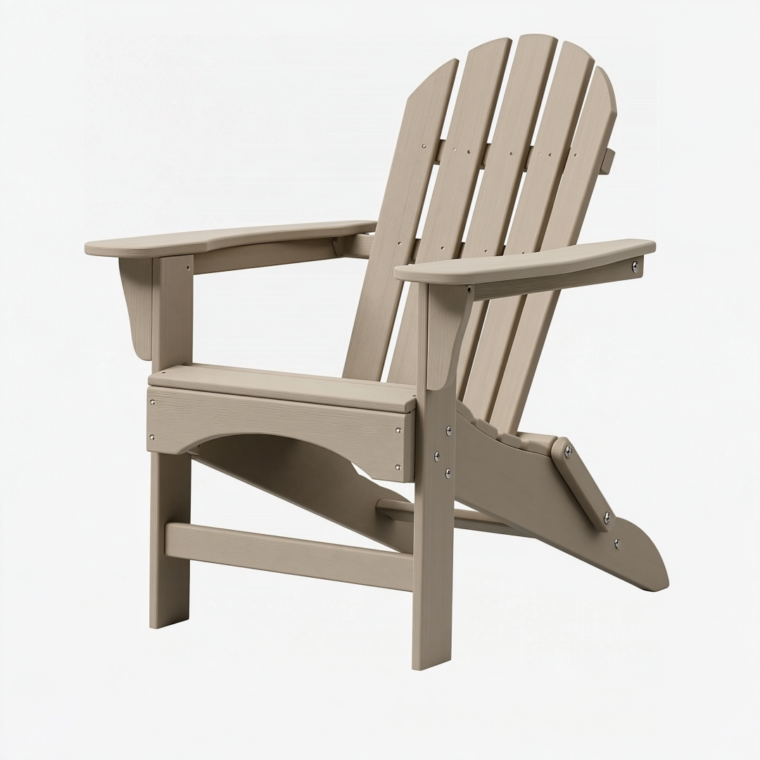 Fauteuil de jardin Adirondack 80 x 90 x 100 cm en bois beige inclinable