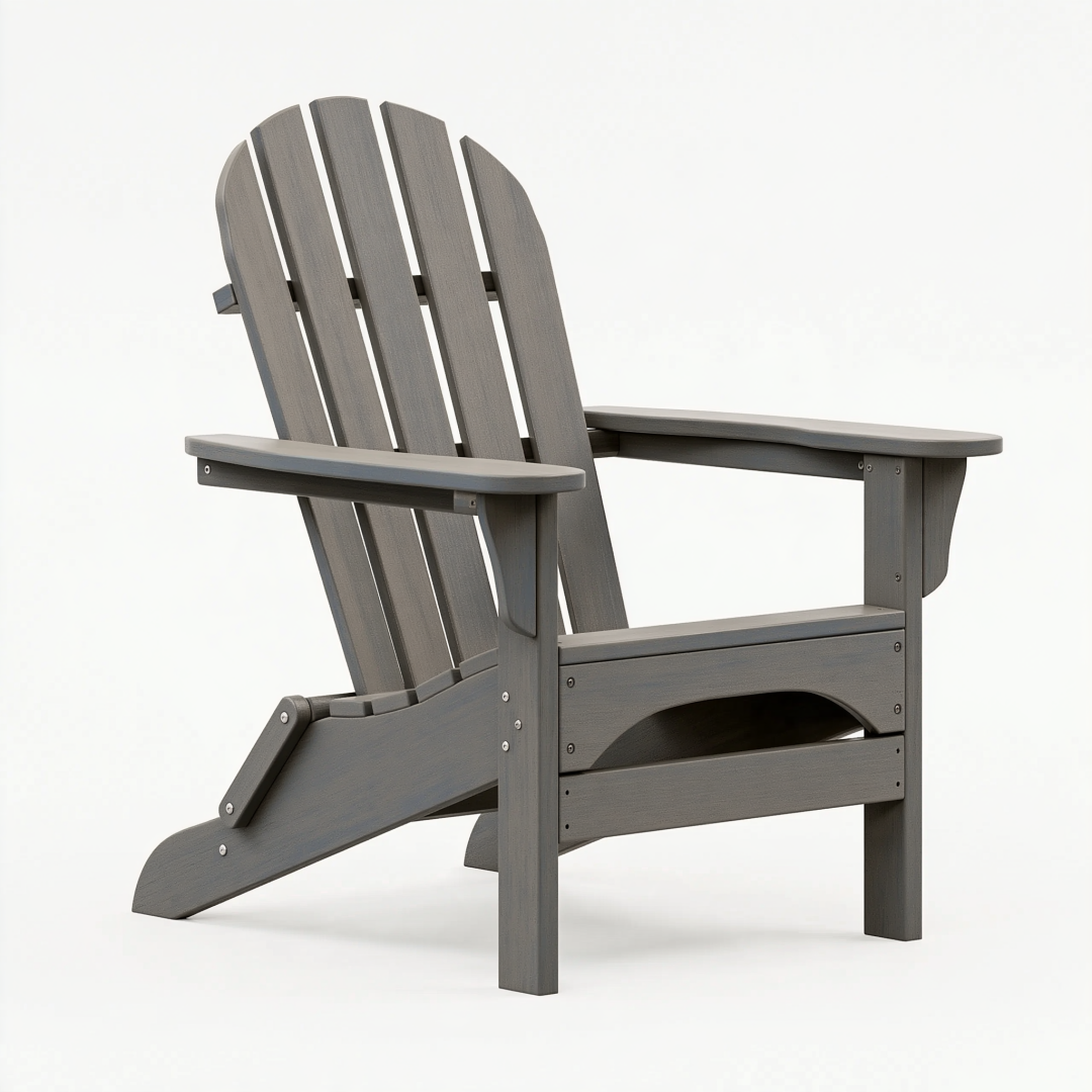 Fauteuil de jardin Adirondack 83 x 80 x 98 cm en bois gris avec accoudoirs