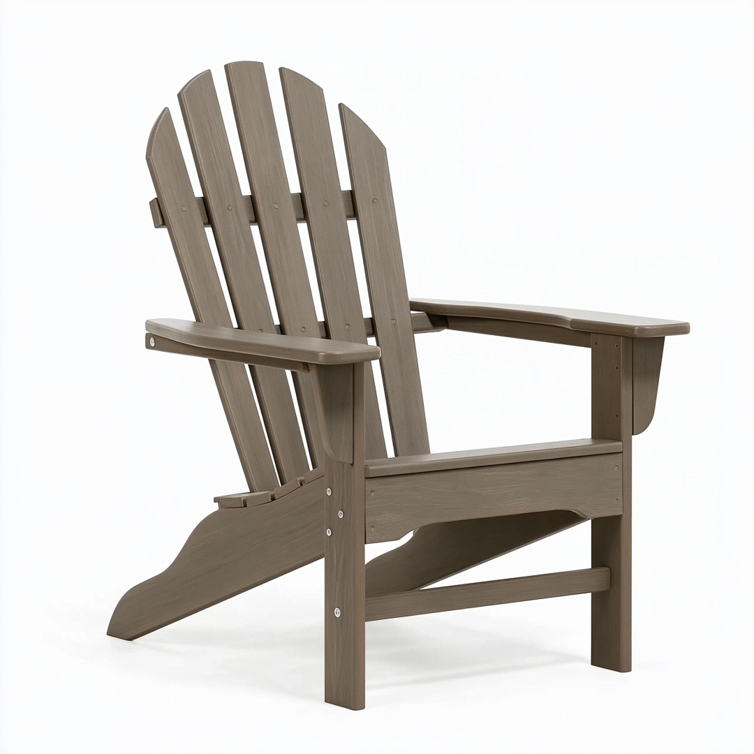 Fauteuil de jardin Adirondack 80 x 75 x 95 cm plastique aspect bois taupe - dossier incliné