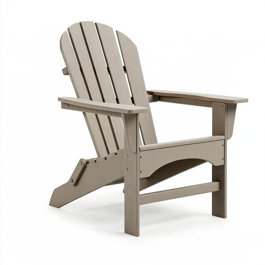 Fauteuil de jardin Adirondack 80 x 76 x 95 cm en plastique beige inclinable