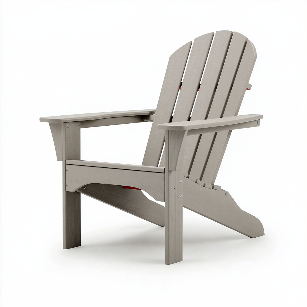 Fauteuil Adirondack 80 x 74 x 95 cm gris en résine aspect bois pour extérieur