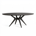 Table à manger ovale 220 x 110 x 75 cm en bois noir style contemporain