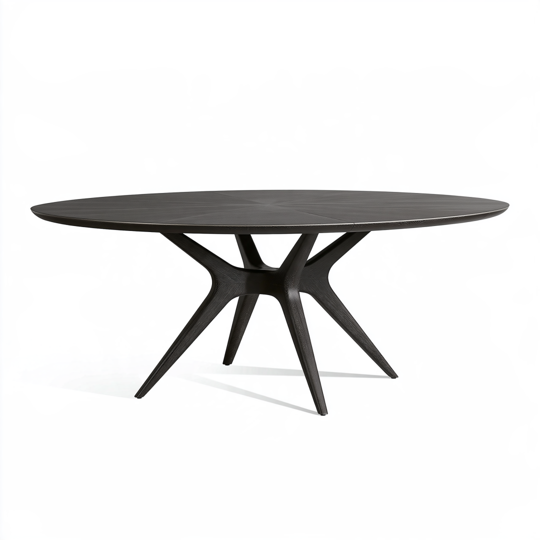 Table à manger ovale 220 x 110 x 75 cm en bois noir style contemporain