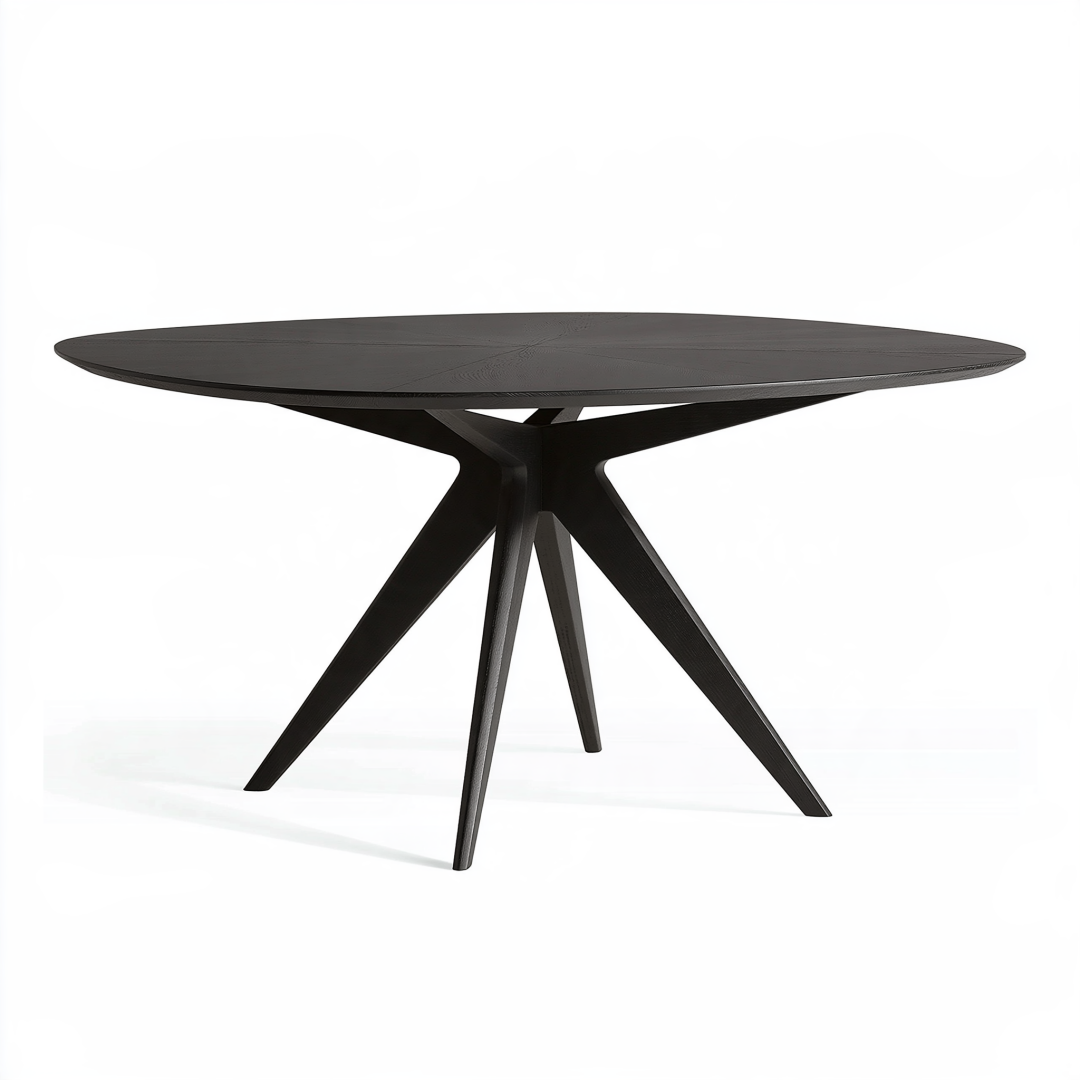 Table de salle à manger ovale 180 x 100 x 75 cm en bois noir - style contemporain