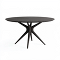 Table à manger ronde diamètre 140 cm en bois noir style contemporain