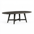 Table à manger ovale 180 x 90 x 75 cm bois brun foncé style contemporain