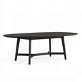 Table à manger ovale 180 x 90 x 75 cm en bois noir style contemporain