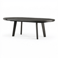 Table de salle à manger ovale 200 x 100 cm en bois noir - style contemporain