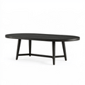 Table à manger ovale 200 x 100 x 75 cm en bois noir style contemporain