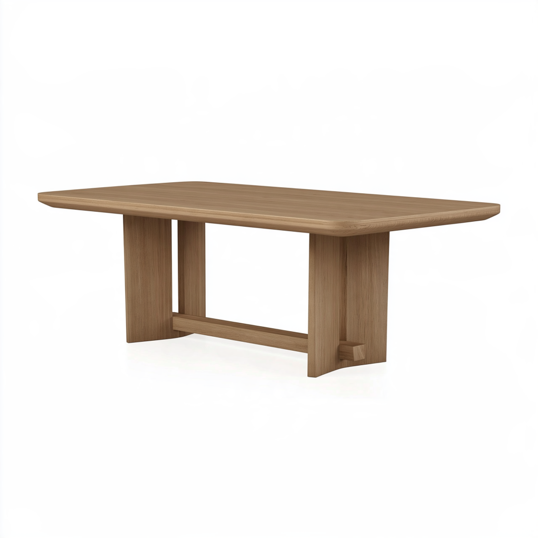 Table à manger 200 x 100 cm en bois marron style contemporain