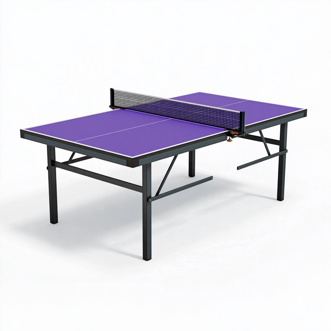 Table de tennis de table 274 x 152.5 x 76 cm en métal violet et noir avec filet style moderne