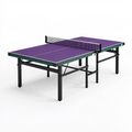 Table de tennis de table 274 x 152.5 cm plateau MDF violet cadre en acier avec filet