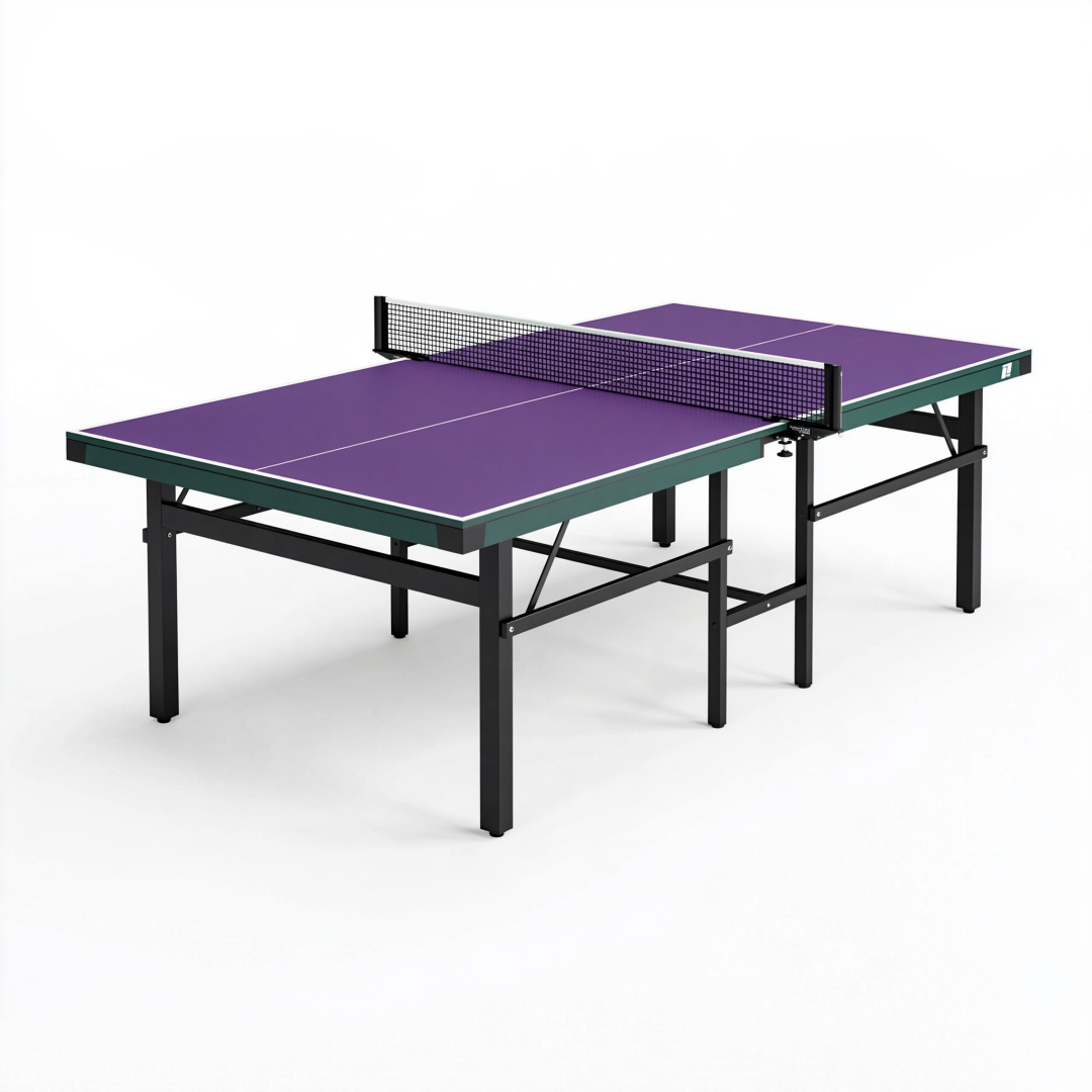 Table de tennis de table 274 x 152.5 cm plateau MDF violet cadre en acier avec filet