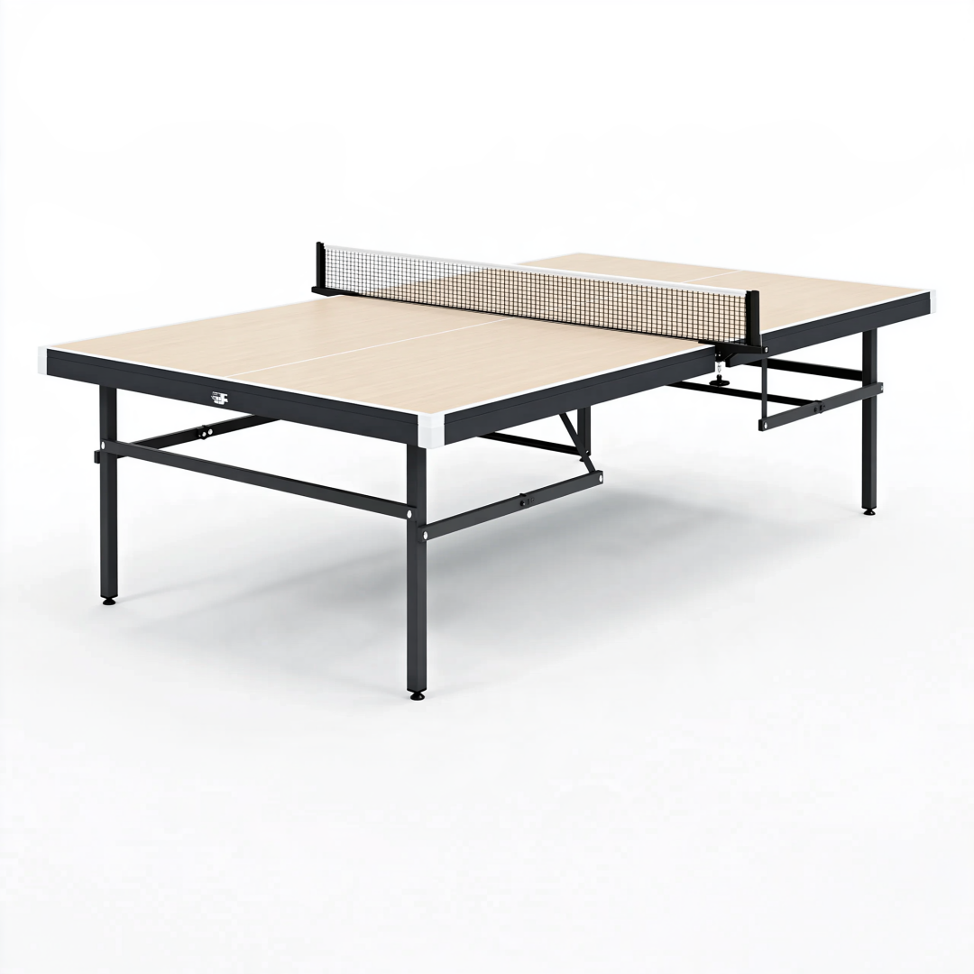 Table de tennis de table pliable 274 x 152 x 76 cm plateau effet bois et structure acier noire