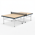 Table de tennis de table 274 x 152.5 x 76 cm plateau beige structure en acier pliable